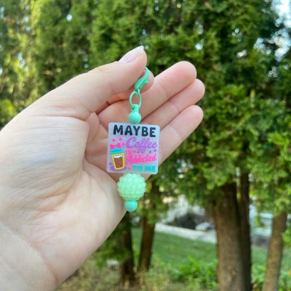 Coffee keychain with beads